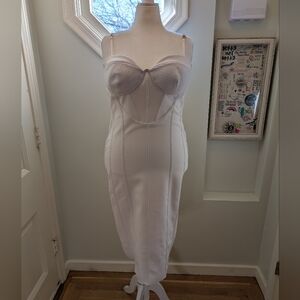 White midi bodycon dress